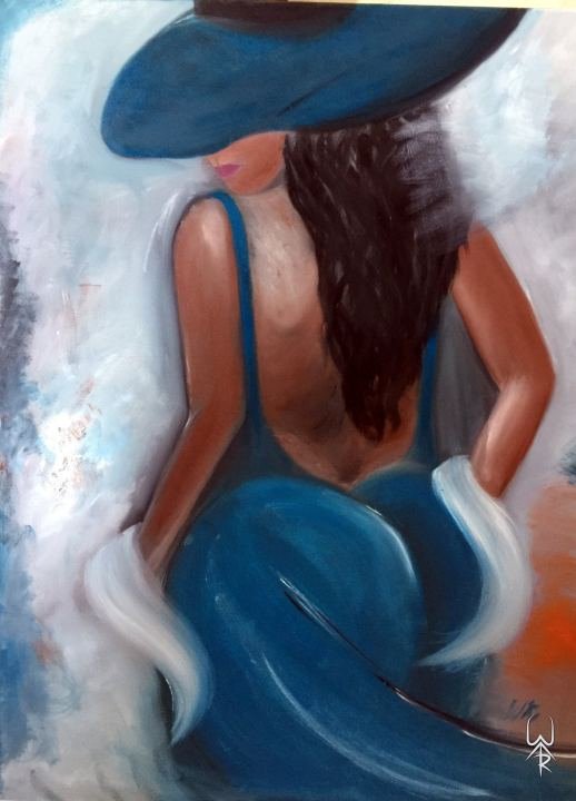 The Lady in Blue Hat – Lukisan karya Wirani